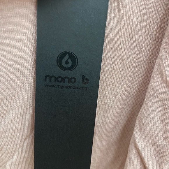 New Mono B Long Sleeve Side Swoop Crop Top Color Rose Size Large - Picture 9 of 10